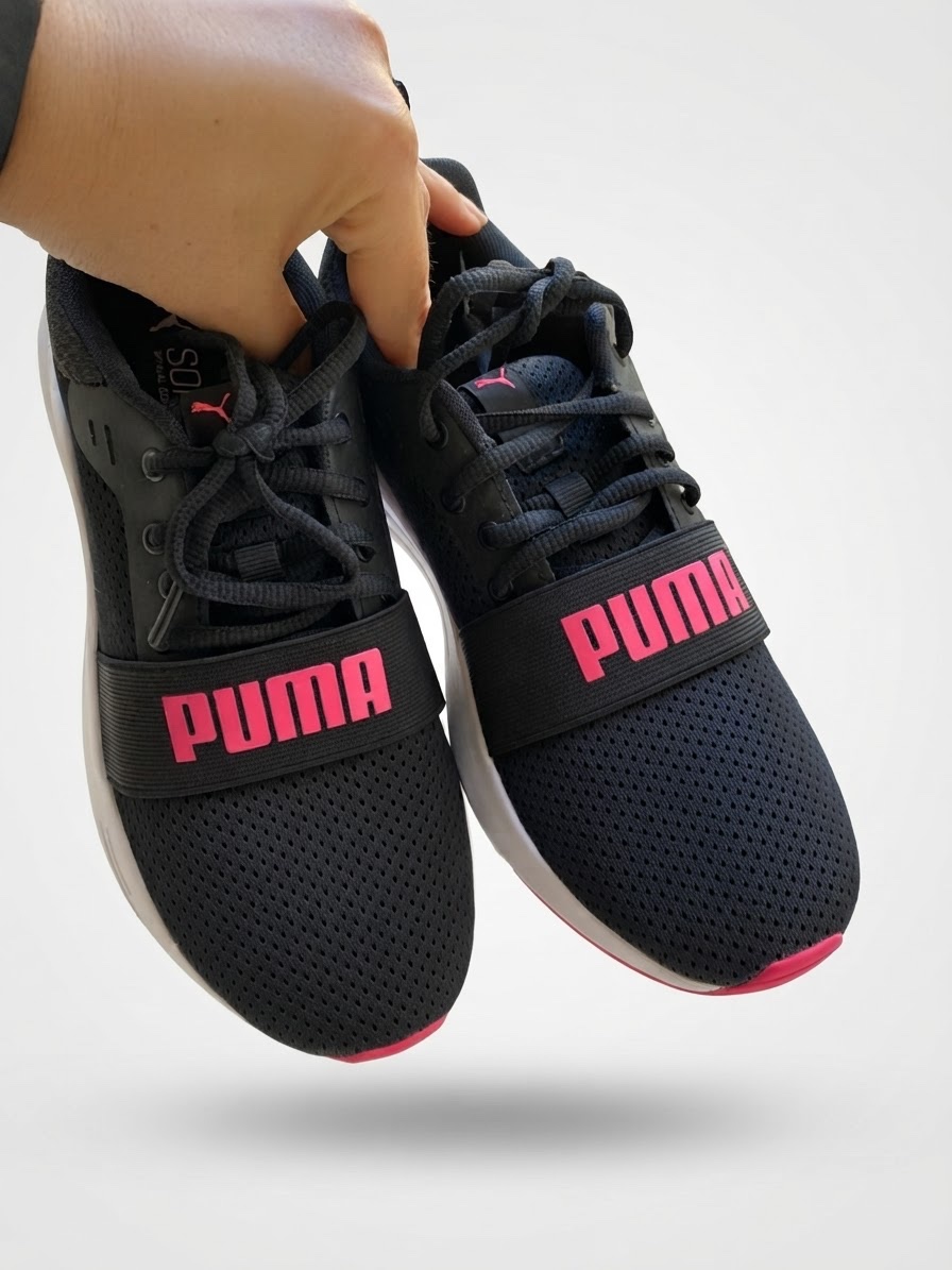 Baskets Noir et Rose PUMA wired run