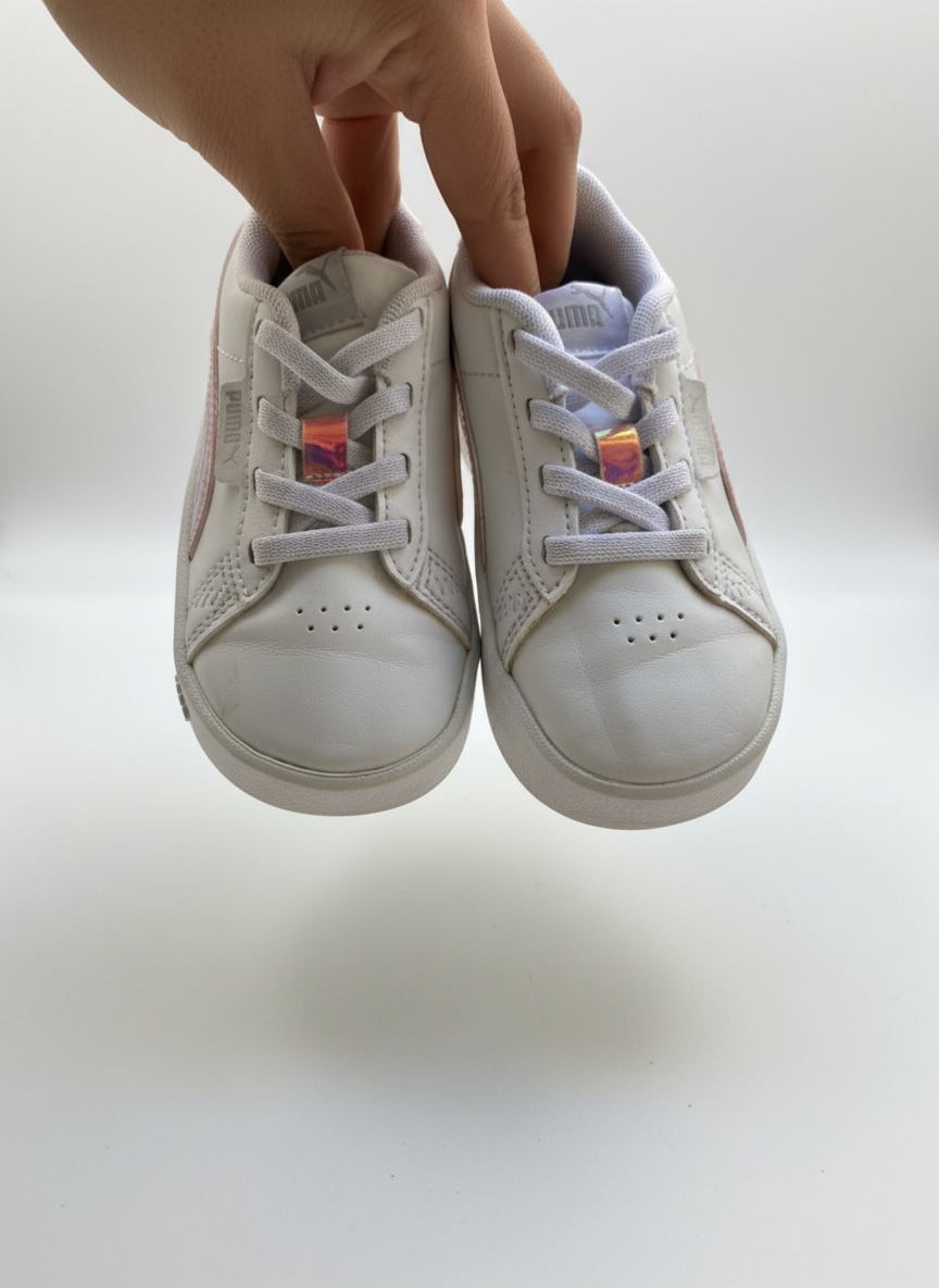 Baskets PUMA blanche et rose 