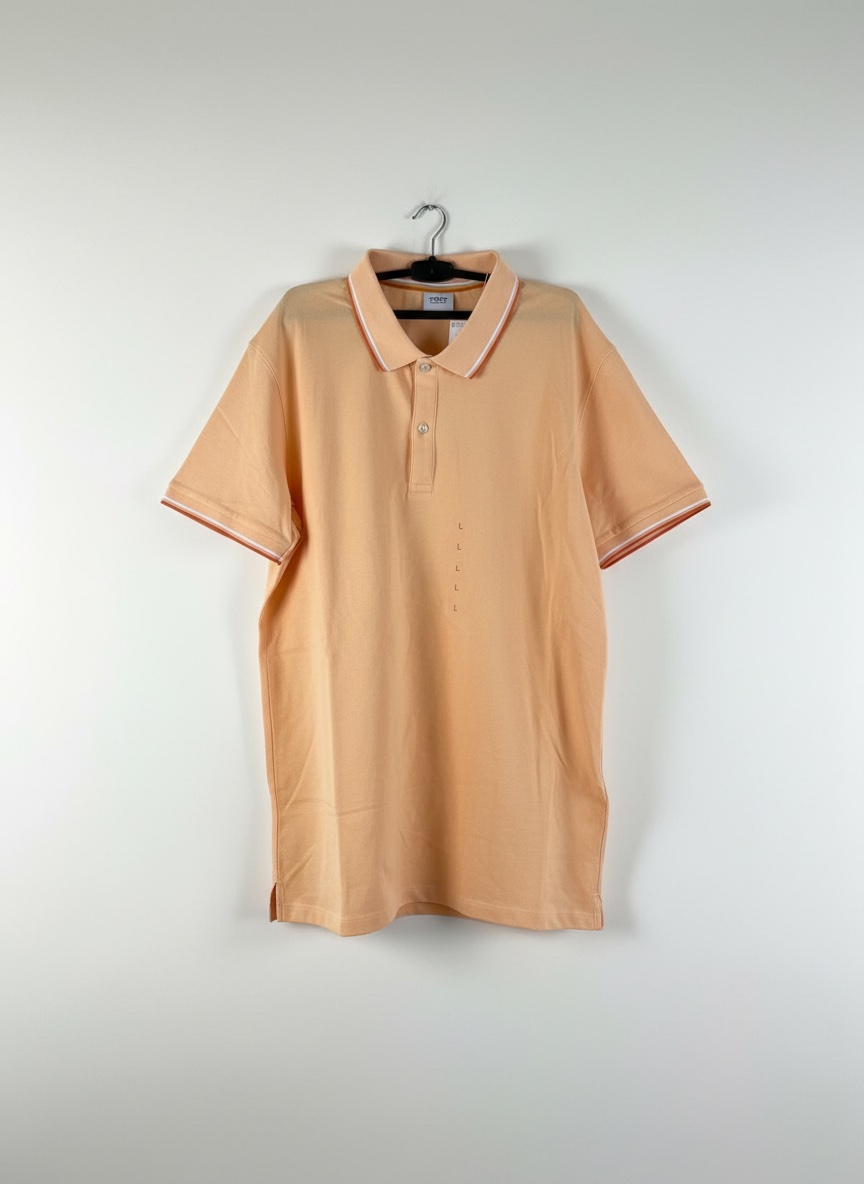 Polo piqué orange/pêche 