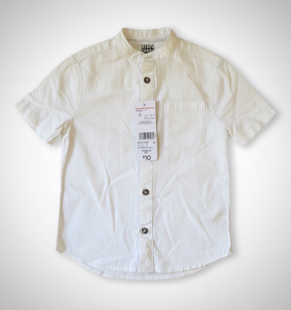 Chemise Blanche en Lin et Coton 4-5 ans