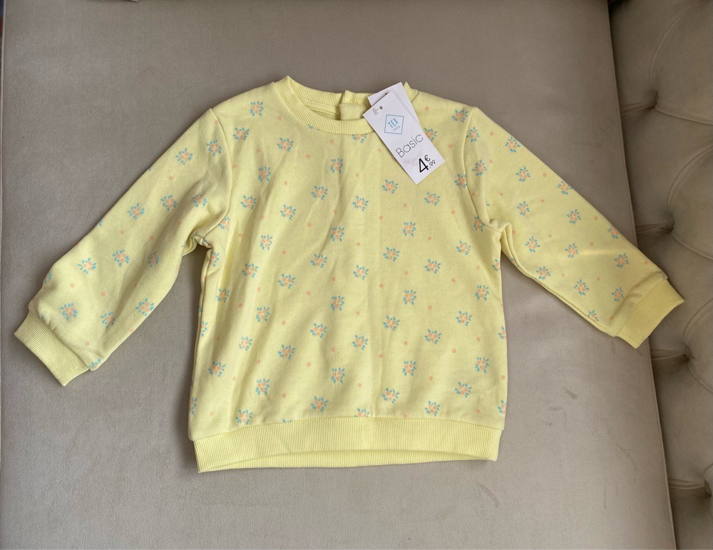 Pull Jaune motif fleurs 23 mois
