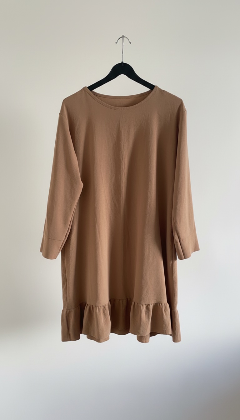 Chemise/robe longue marron 