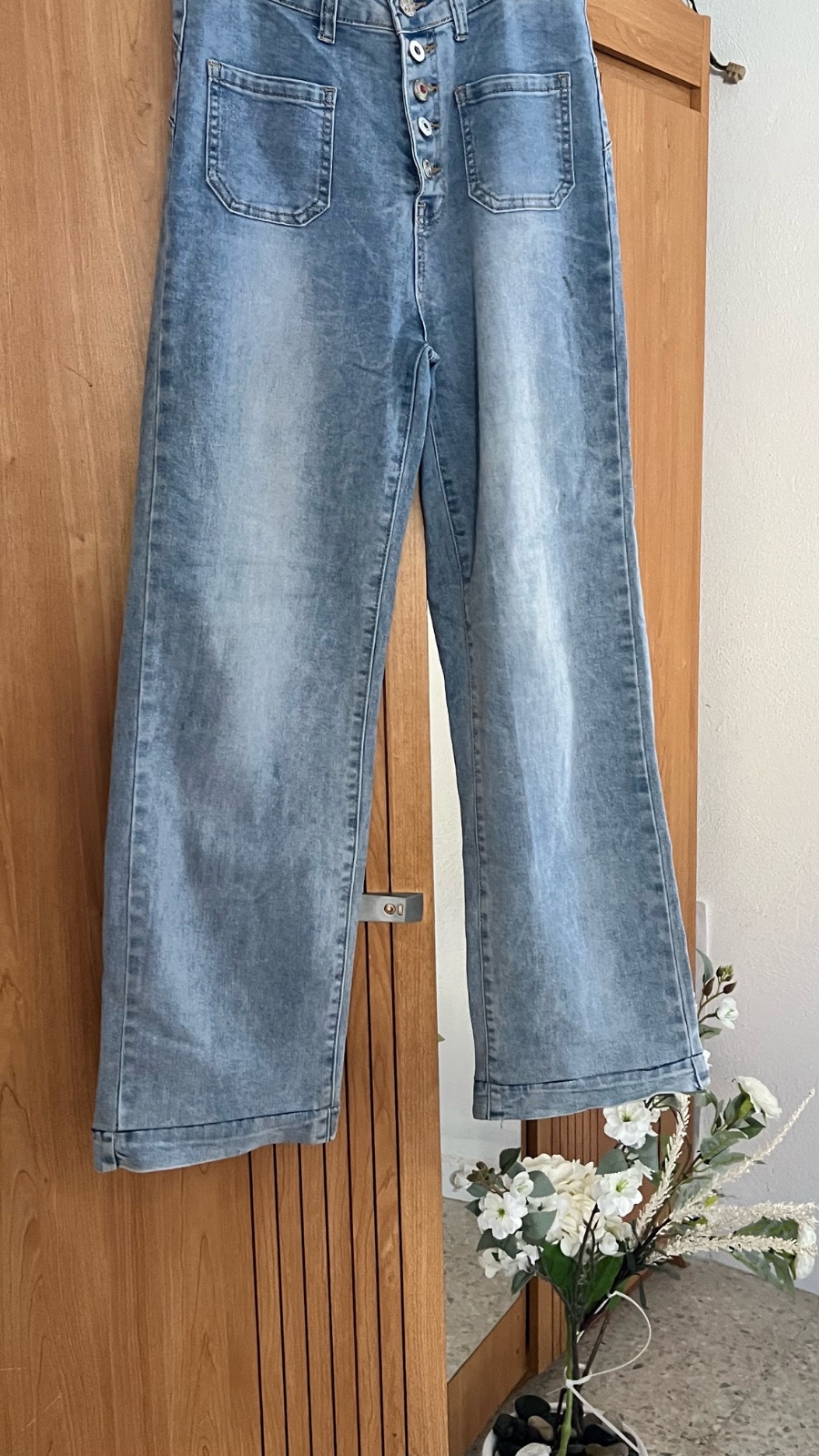 Jean bleu wide leg elastiqué 