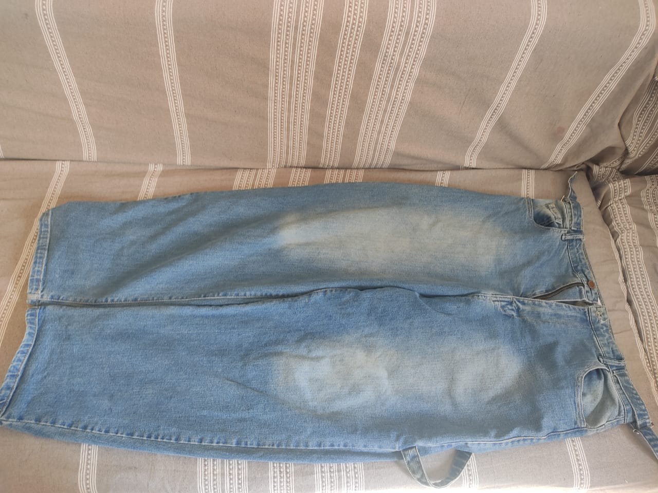 Jean Baggy Large avec Ceinture - Bleu