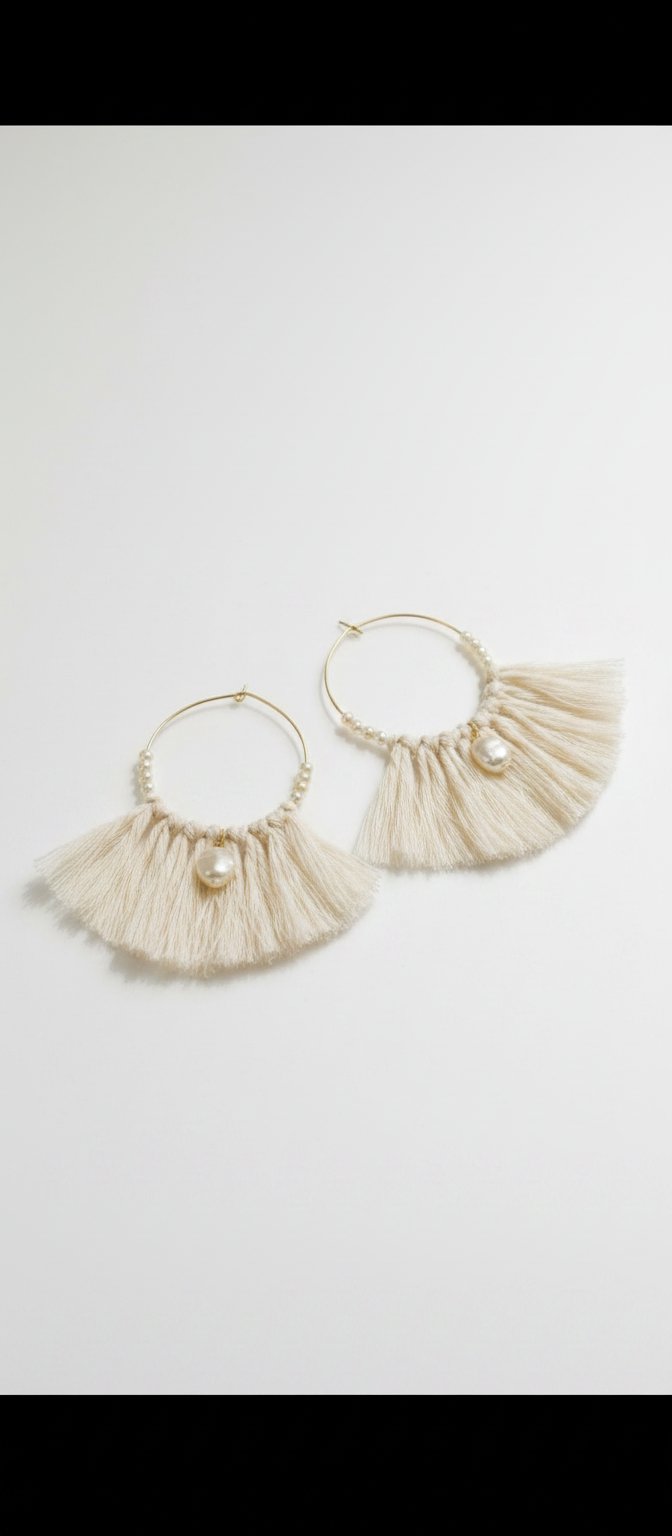 Boucles d'oreilles au macramé 