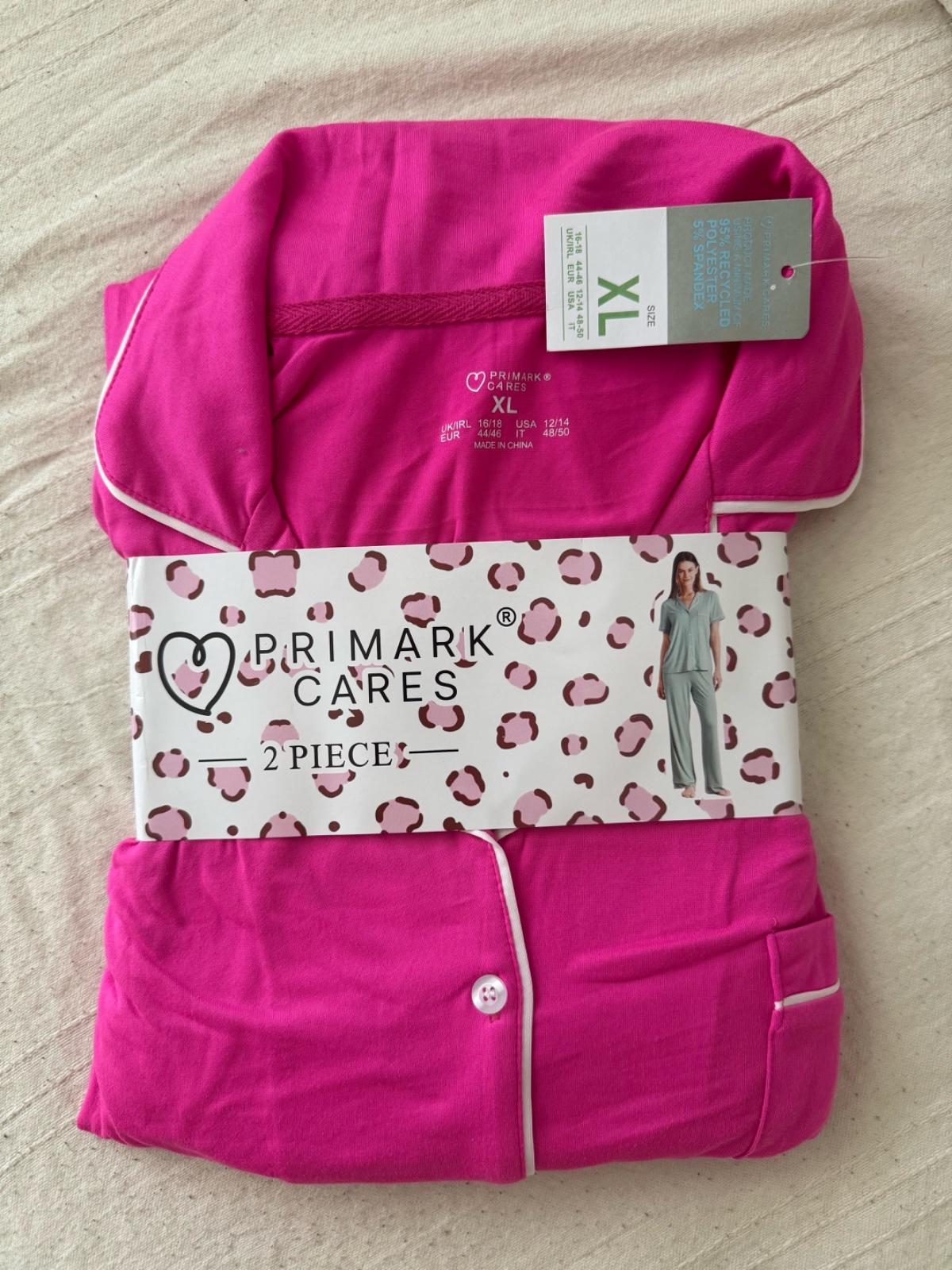 Pyjamas rose fushia 2 pieces demi manches