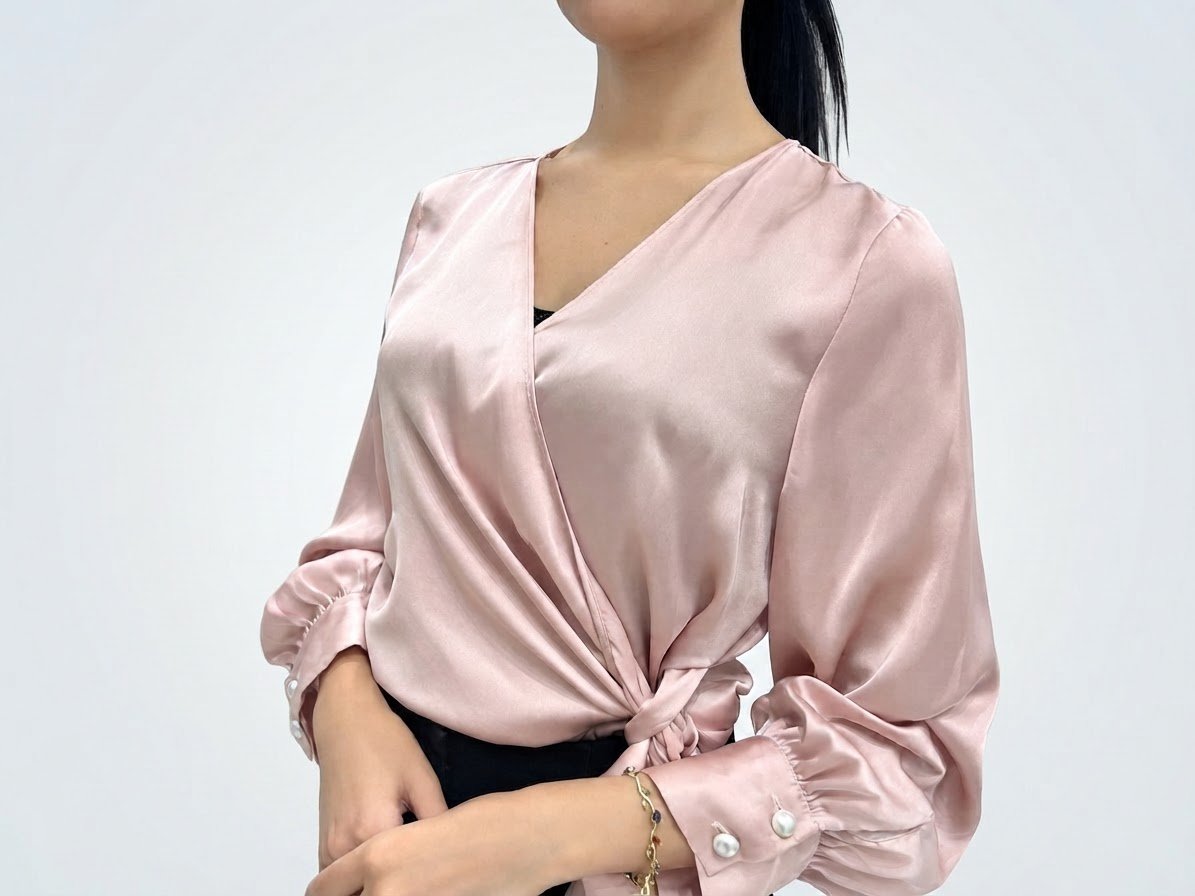 🌸 Chemise satinée rose poudré