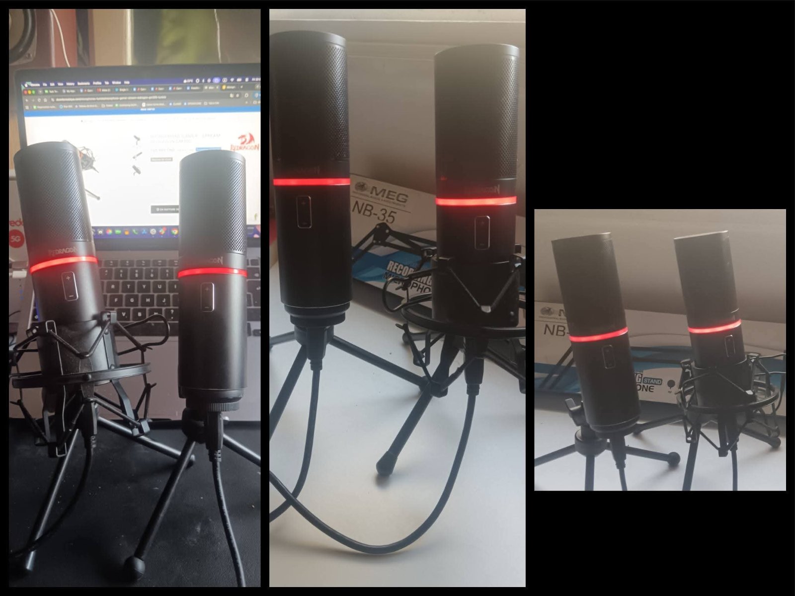 2 microphones Redragon GM300 Stand MEG NB-35 Microphone HAMA Stream 100