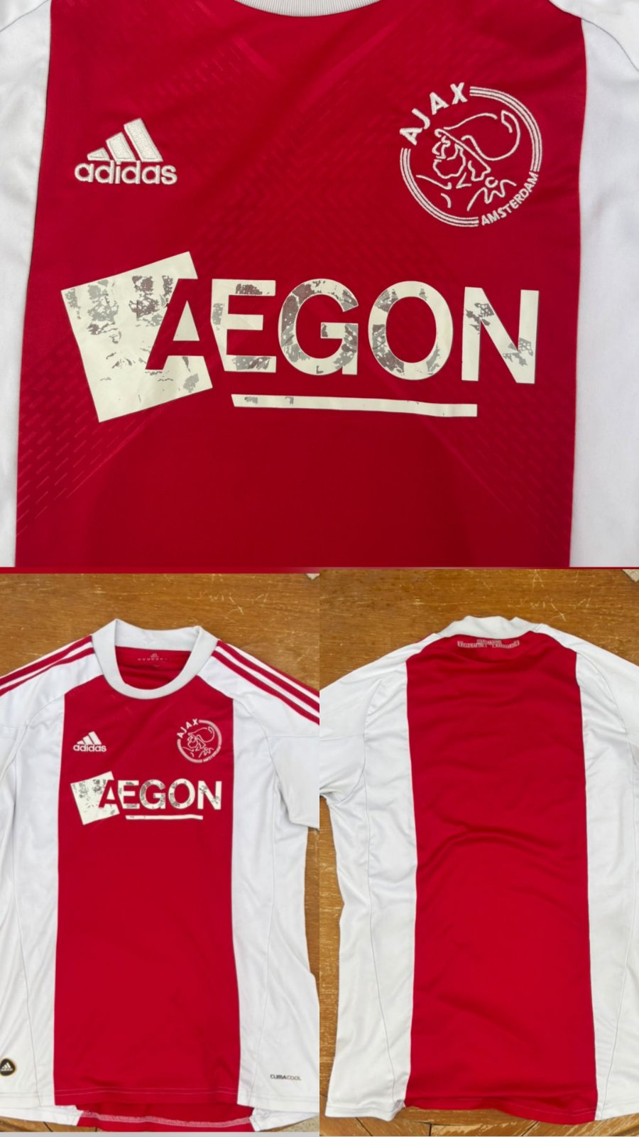 Ajax Amsterdam Adidas rétro – AEGON – Rouge et blanc❤️🤍