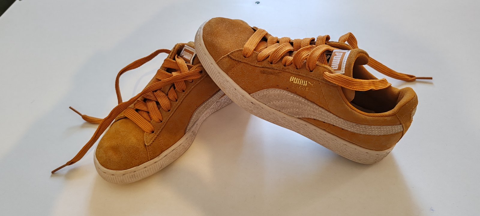 CHAUSSURES PUMA MOUTARDE-CUIR-T37