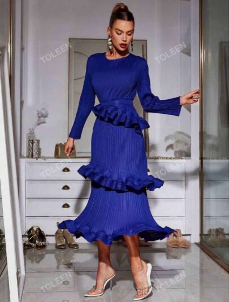 Robe moulante bleu