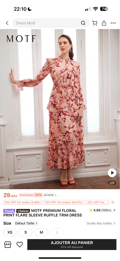 Robe rose fleurie 