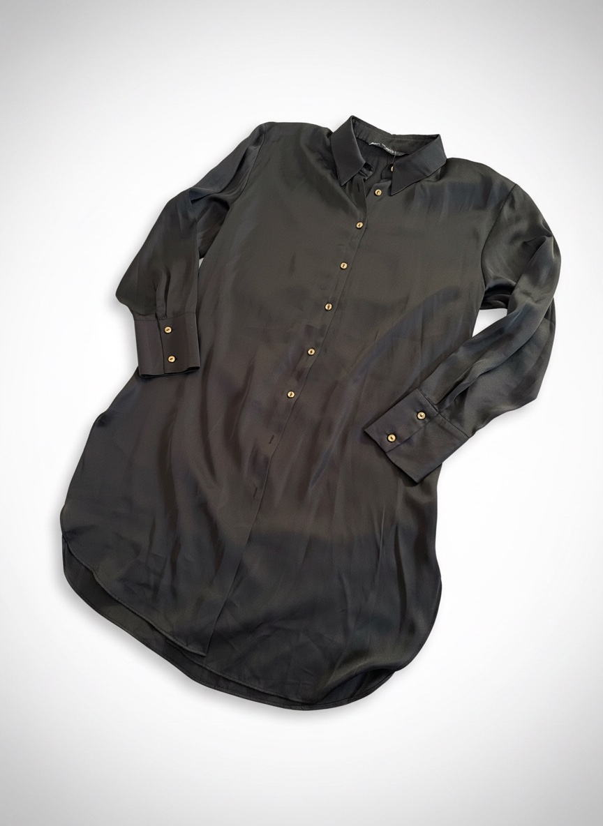 Chemise satinee Zara noire
