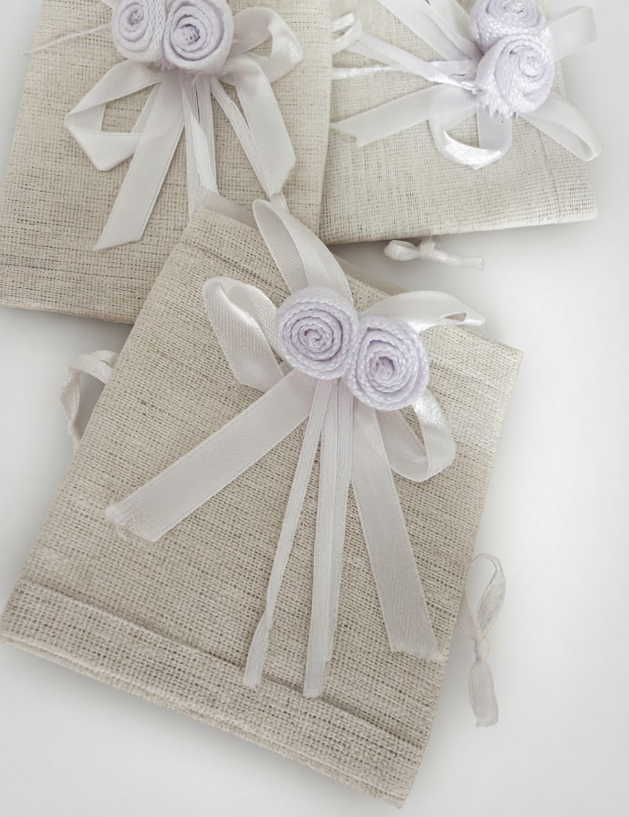 Lot sac blanc pour dragee ou chocolat