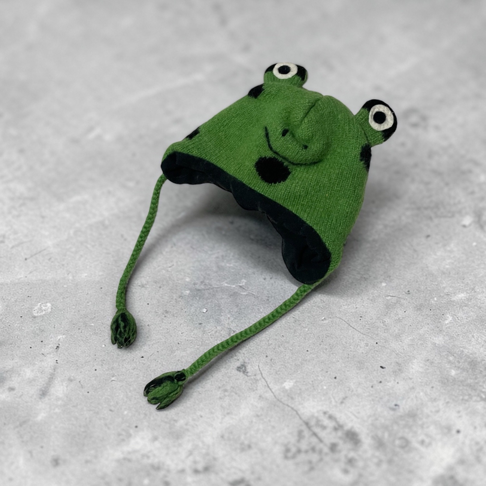 Cute Beanie featuring a frog's face
