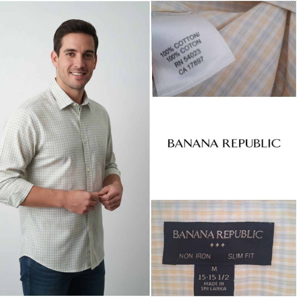 Chemise Authentique Banana Republic 🛍 “Non-Iron Slim Fit”  M ✨️