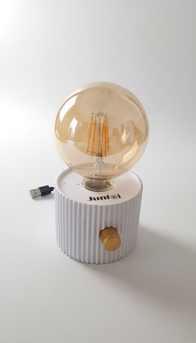 ​Lampe de Table Nomade Vintage LED – Rechargeable USB (Camping & Veilleuse)