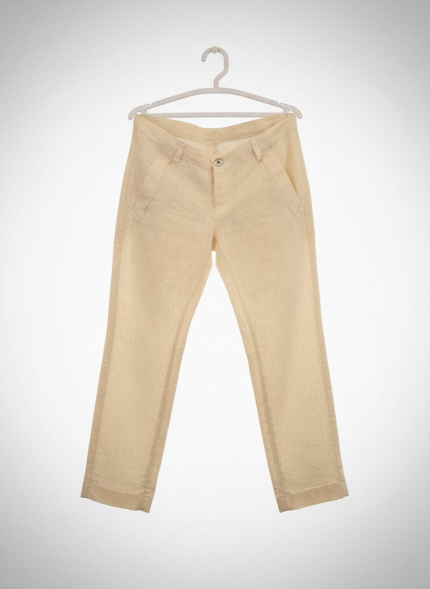 Pantacourt en lin beige