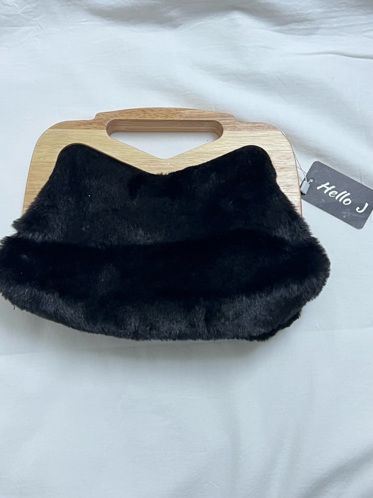 Pochette noir avec cadre bois