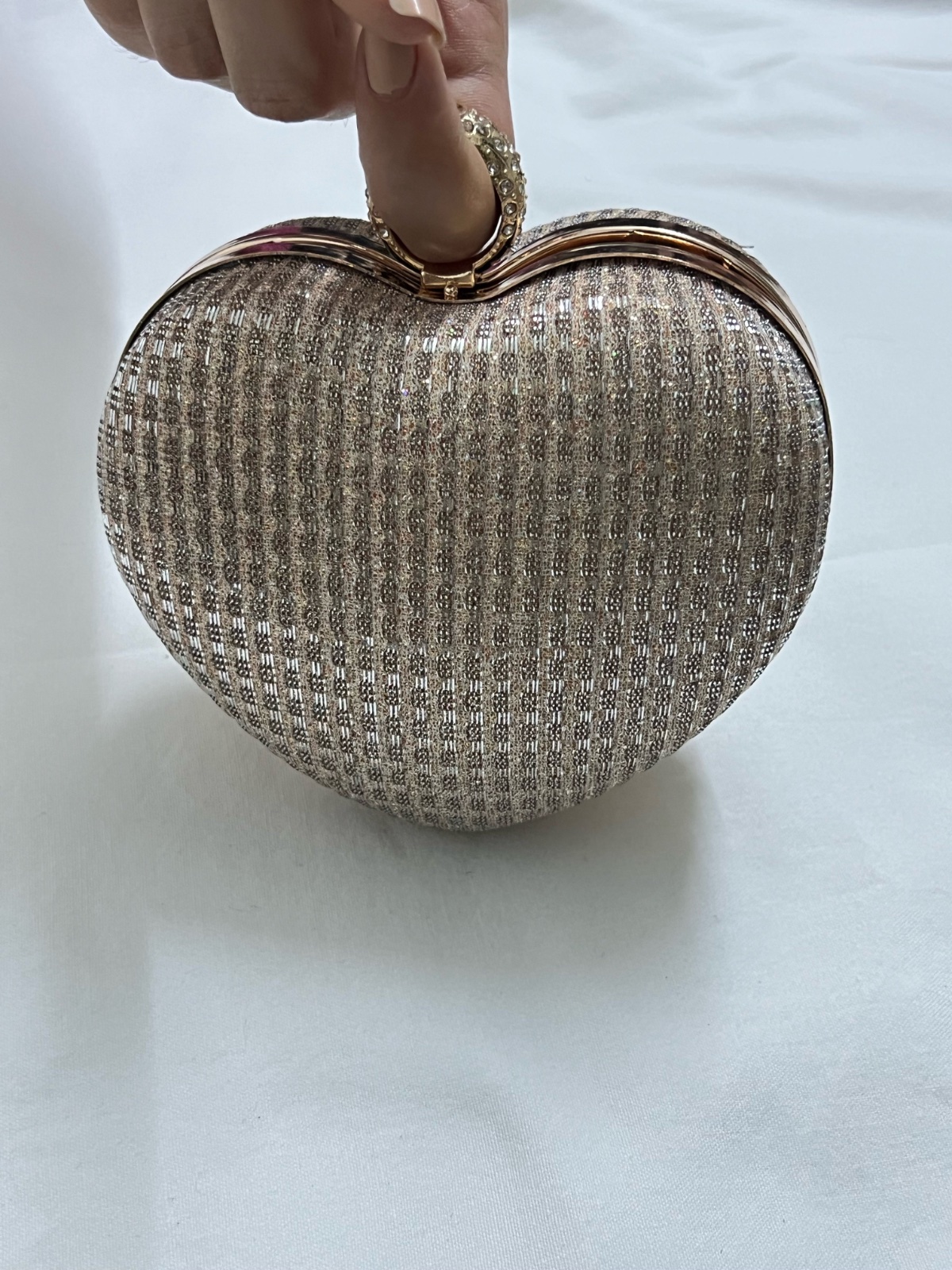 Pochette coeur champagne