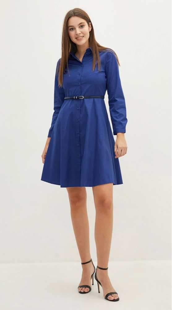 Robe chemise bleu 