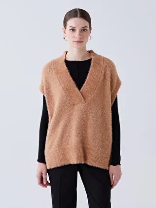 V-neck oversize knitwear sweater