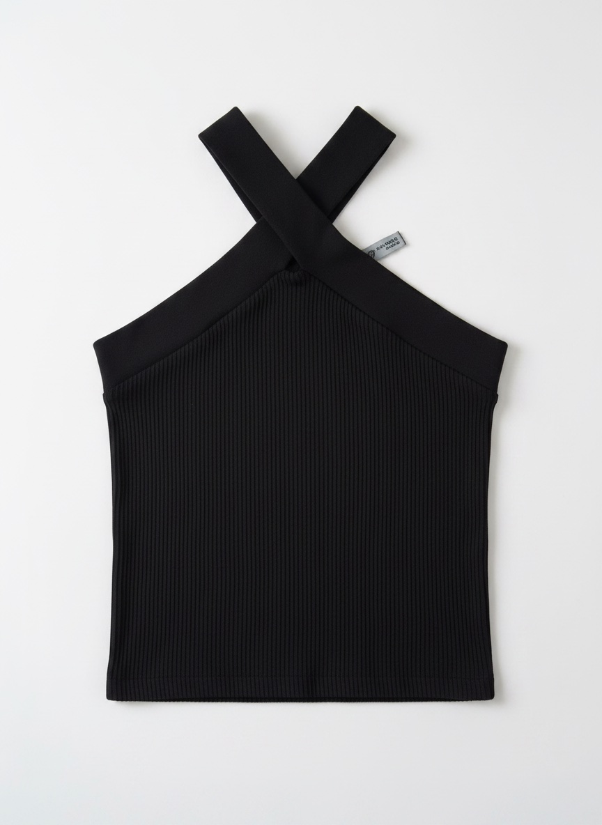 Top noir croisé