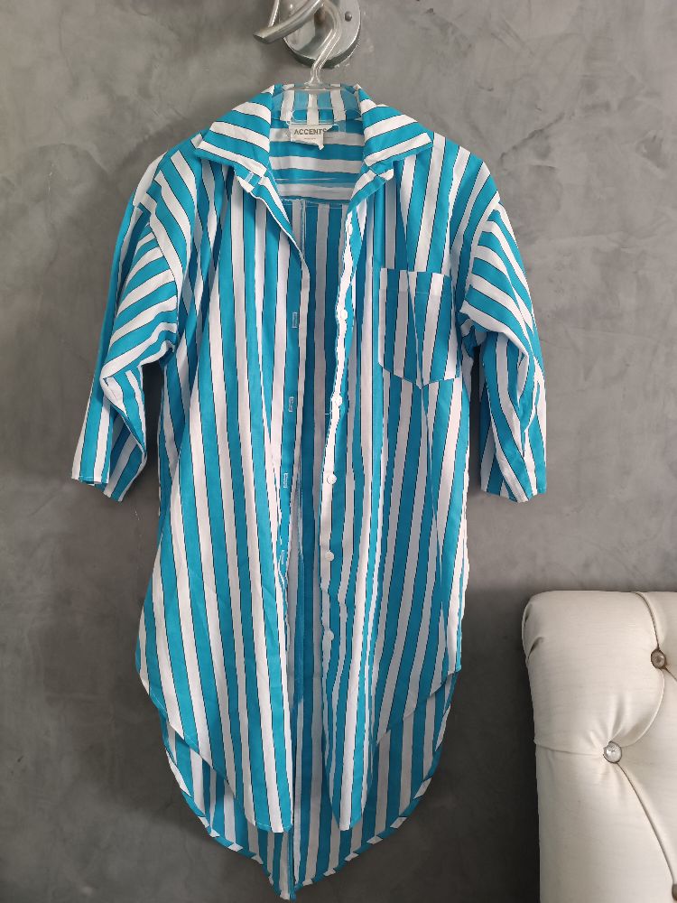 Chemise longue à rayures 