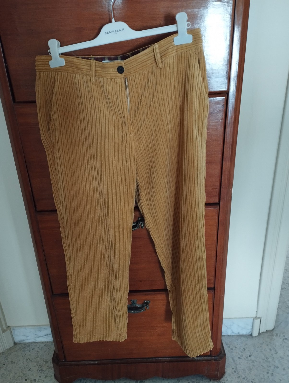 Pantalon velour jaune moutarde taille 40