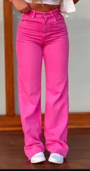 Pantalon wide-leg rose bébé 