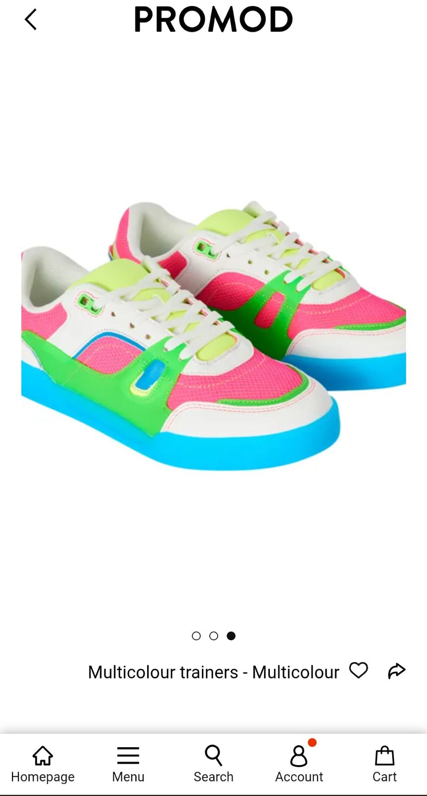 Baskets multicolores Promod – style sportif années 90