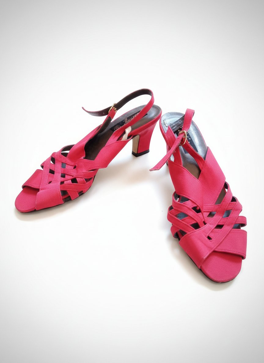 Jolies sandales rouges au design élégant et féminin. 