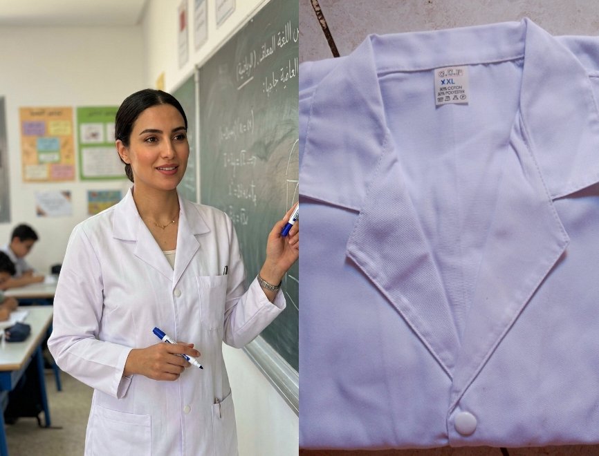 À vendre, une blouse blanche (médice) de haute qualité, idéale pour les enseignants, professeurs, et professionnels de l'éducation.