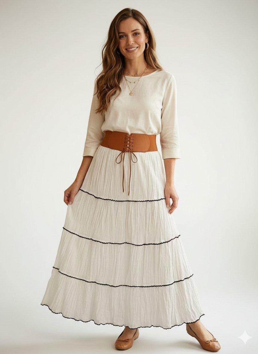 Magnifique jupe maxi au style bohème chic🤍