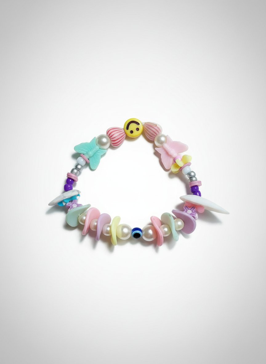 Bracelet multicolore en coquillages et de pierres naturelles de la mer