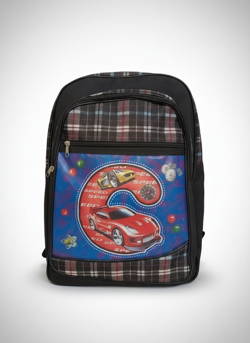  🎒 Sac d'école solide et stylé – Motif Voitures 🏎️