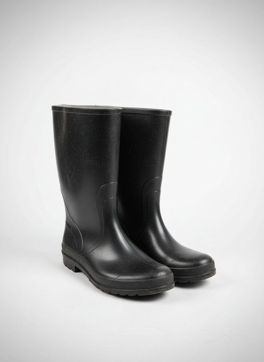 Bottes homme montantes de couleur noire, pratiques et résistantes à la pluie