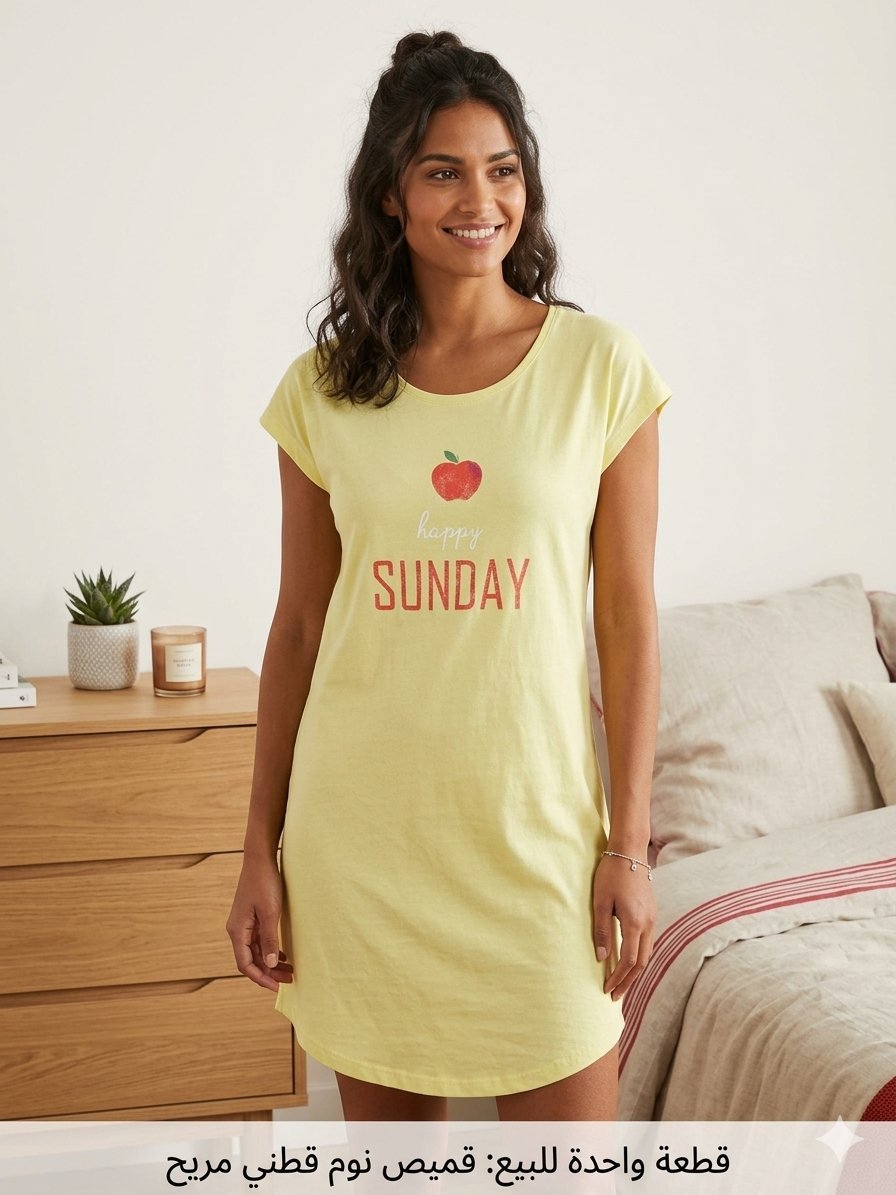 Ce joli t-shirt de nuit long, de couleur jaune pastel, est l'allié idéal pour des nuits douces et des moments de détente confortables à la maison