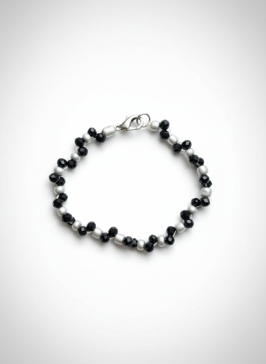 Bracelet noir et argenté 
