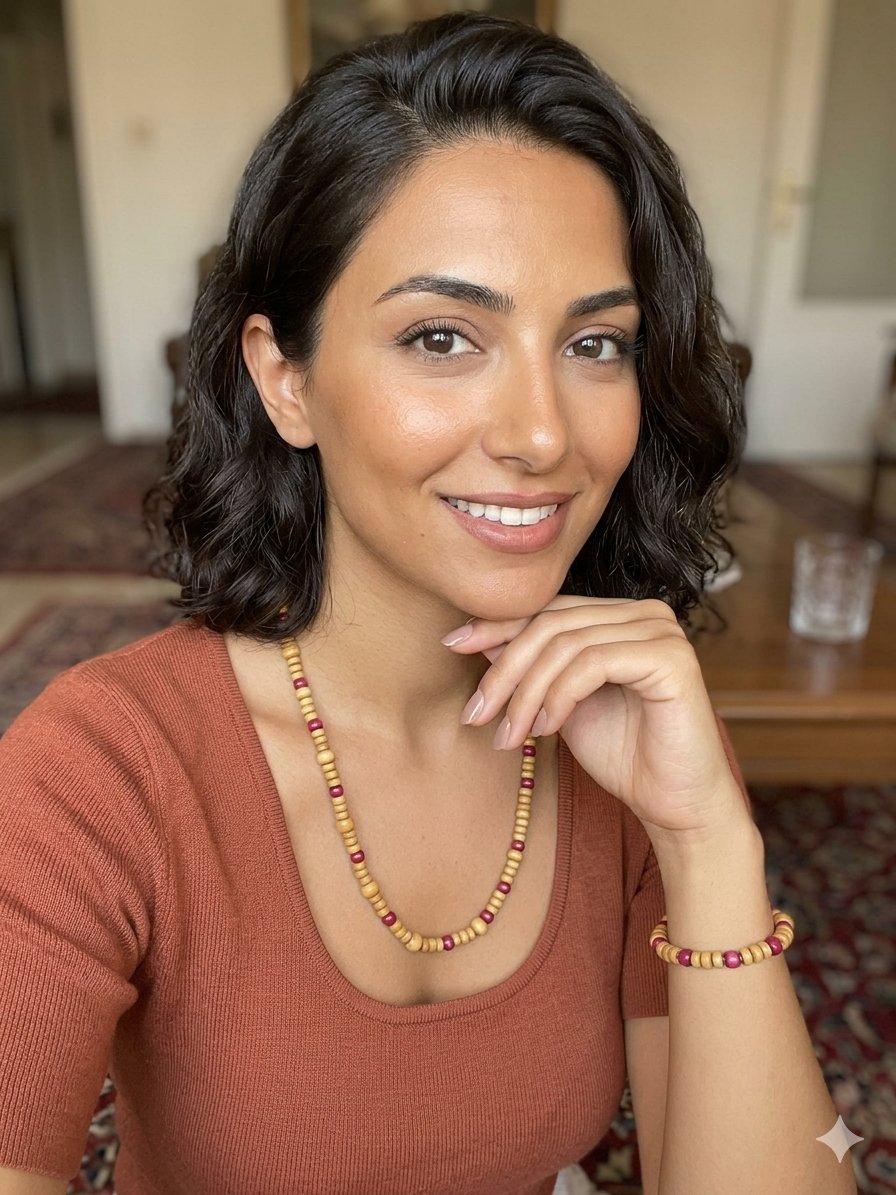 Un ensemble en bois raffiné qui allie le prestige du collier et du bracelet🤎