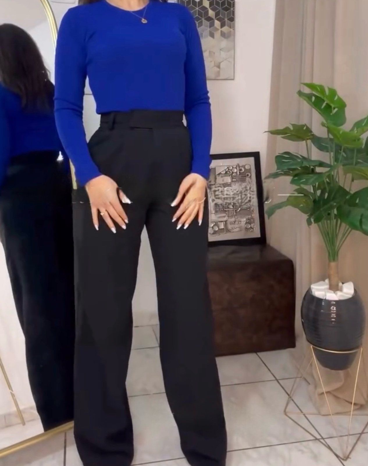 Pantalon noir large