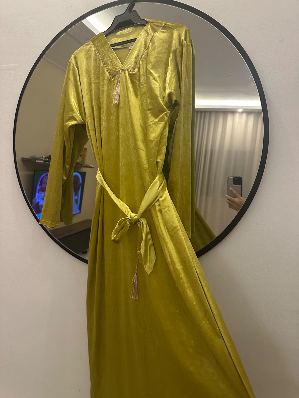 Robe velour vert kiwi