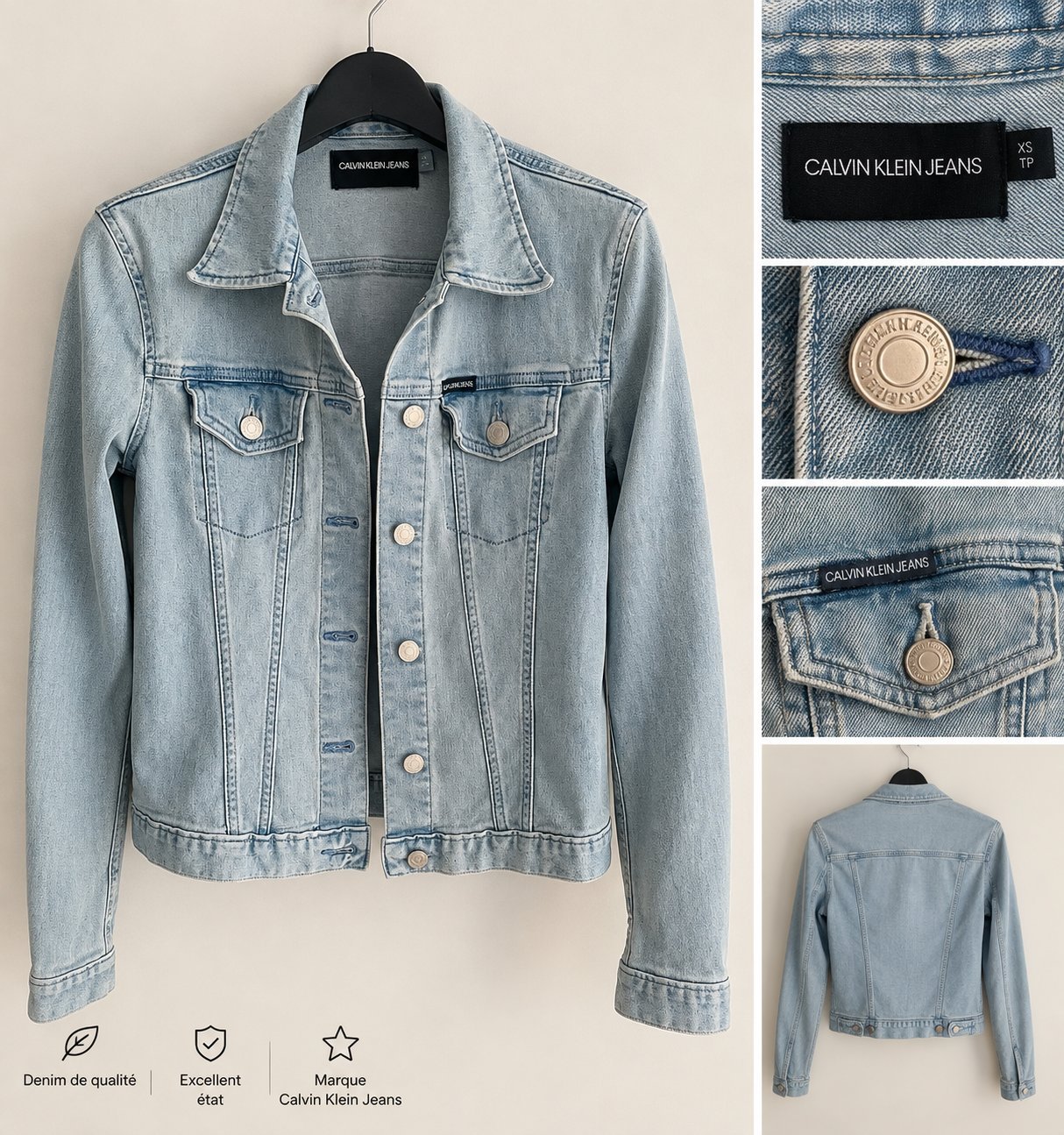Veste en jeans Calvin Klein, en très bon état 
