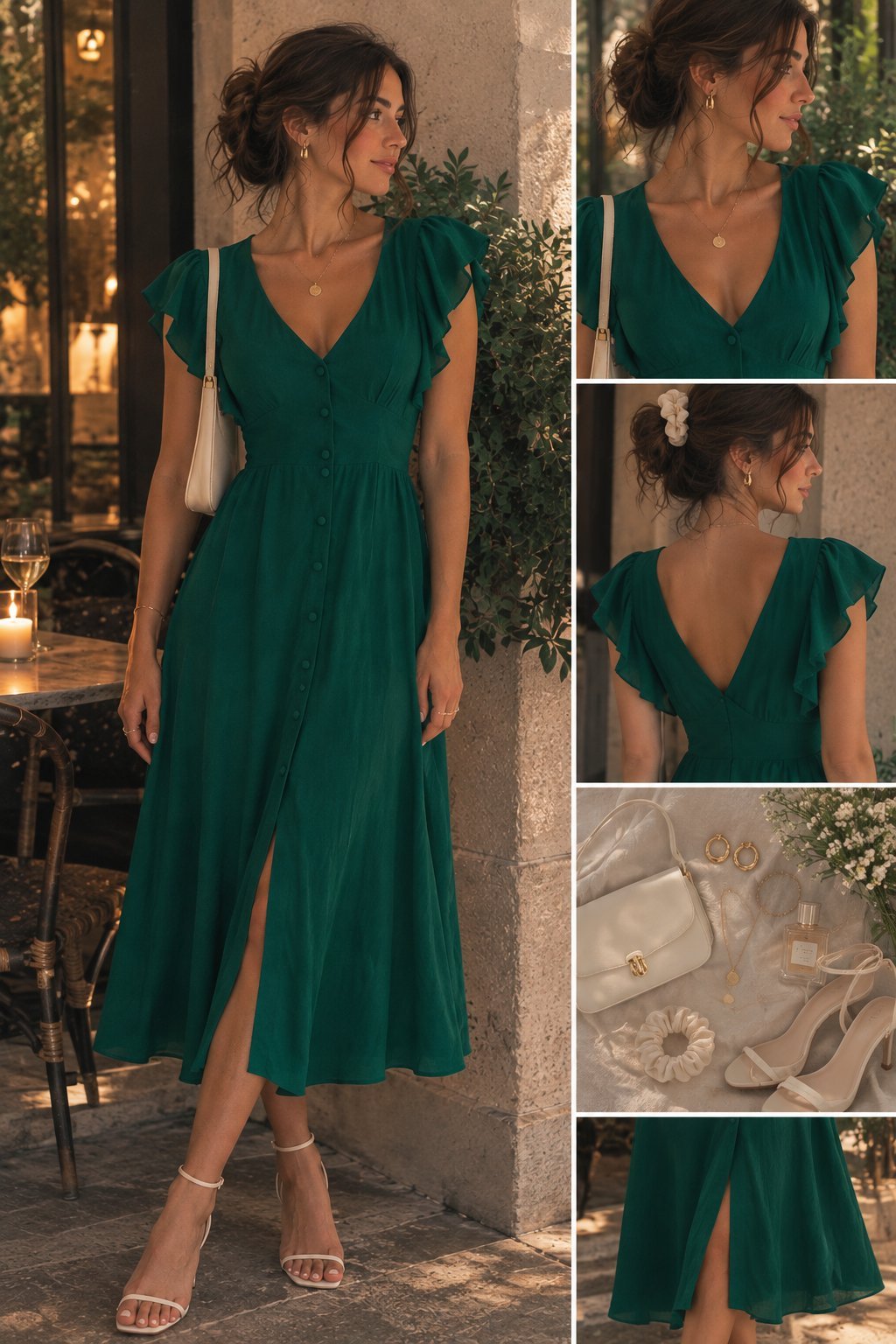 Robe mango verte 100% lyocell, presque neuve 