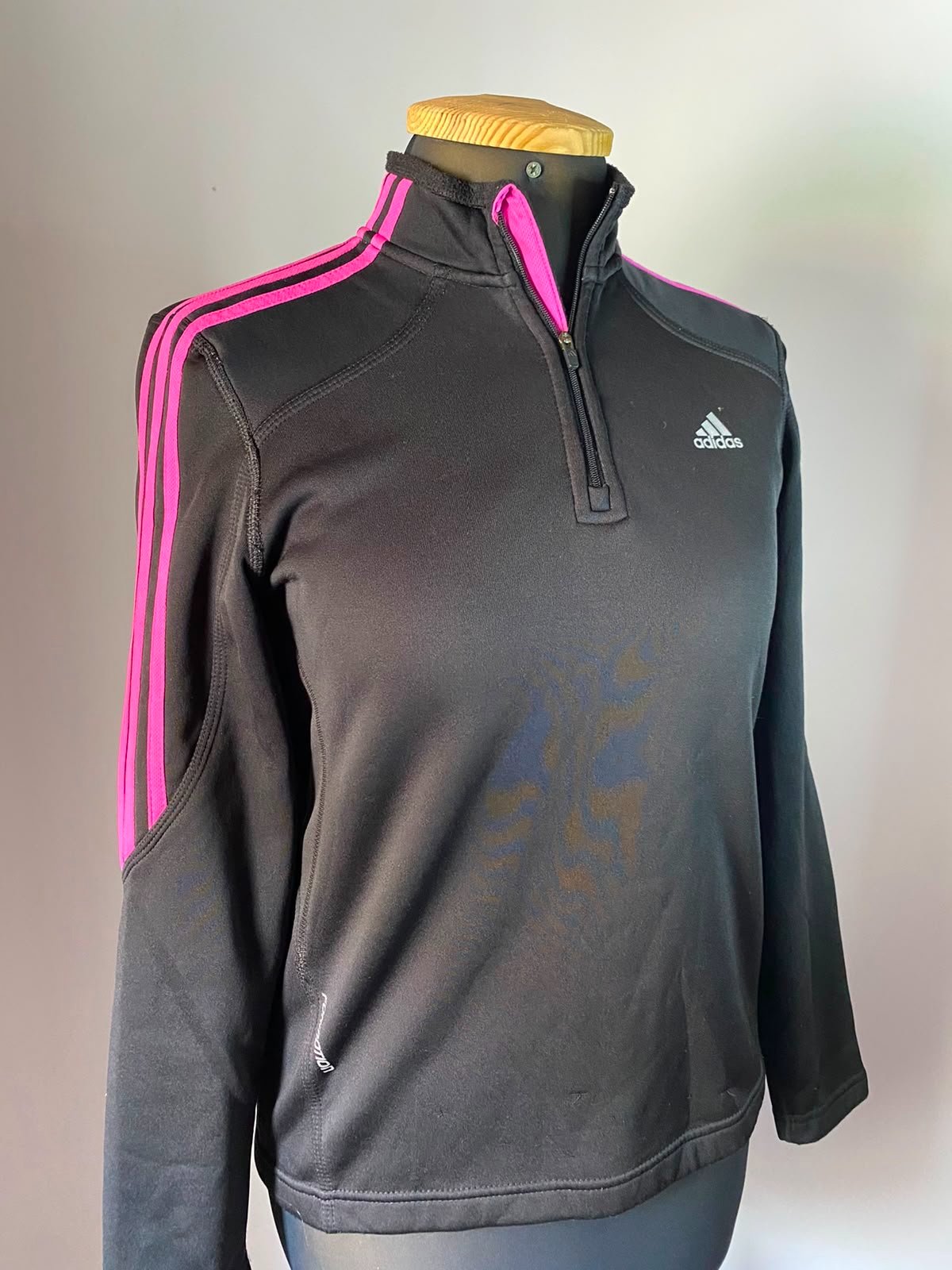 Adidas Womens Zip Neck Pullover Tracksuit Top  