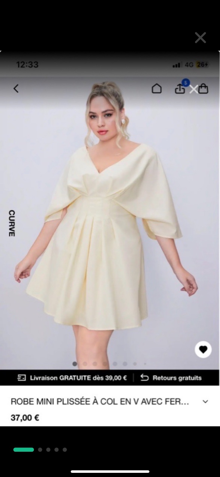 Robe crème quasi neuve T.50