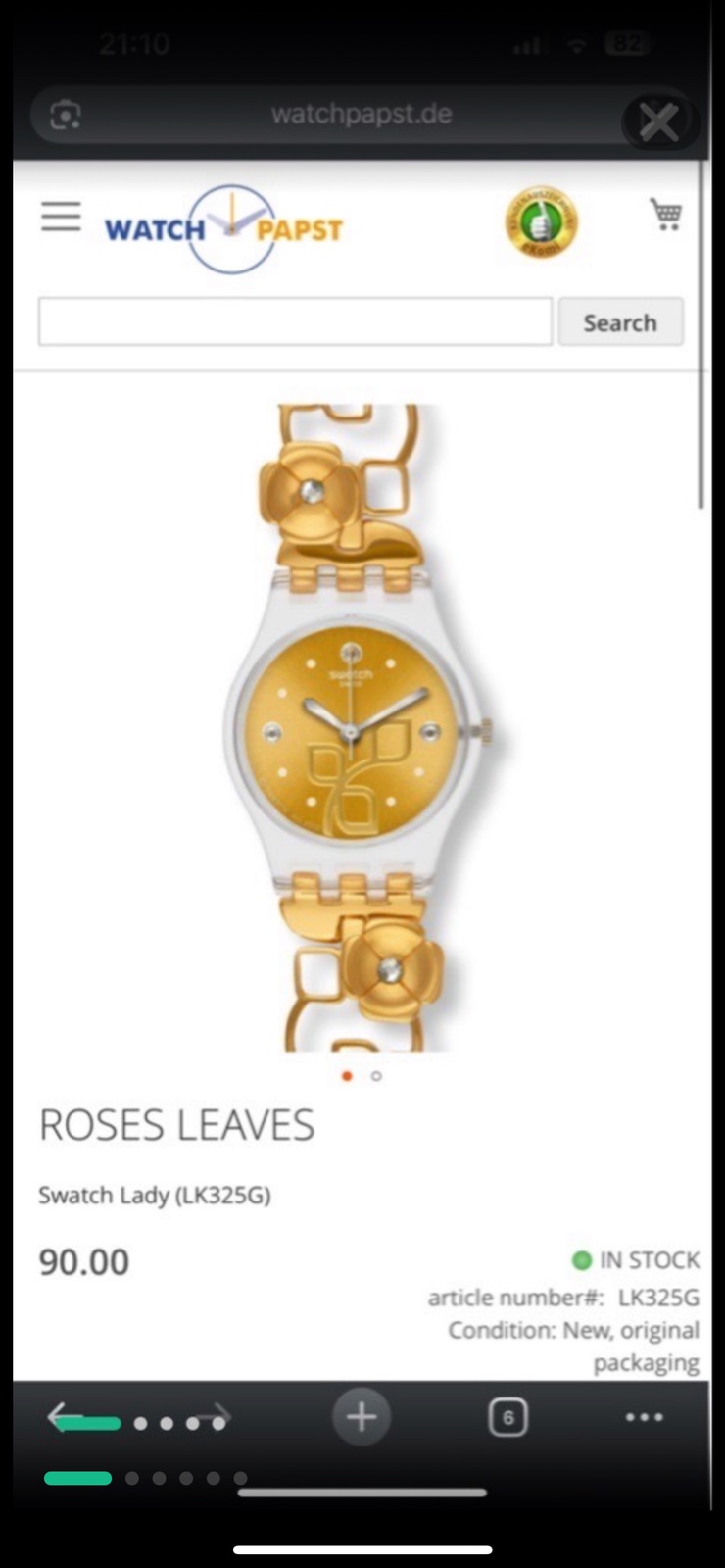 Montre SWATCH neuve 