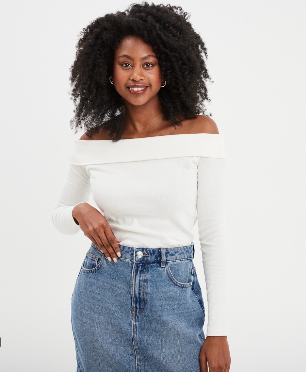 Haut blanc col bardot T38 