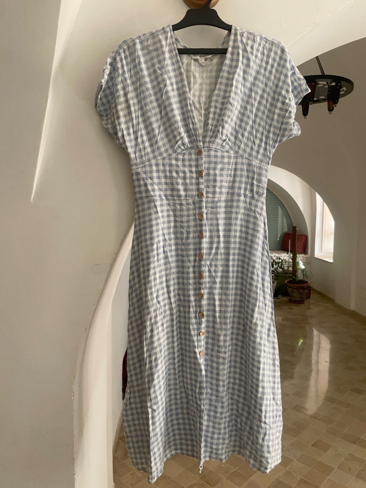 Robe carreaux bleu et blanc 