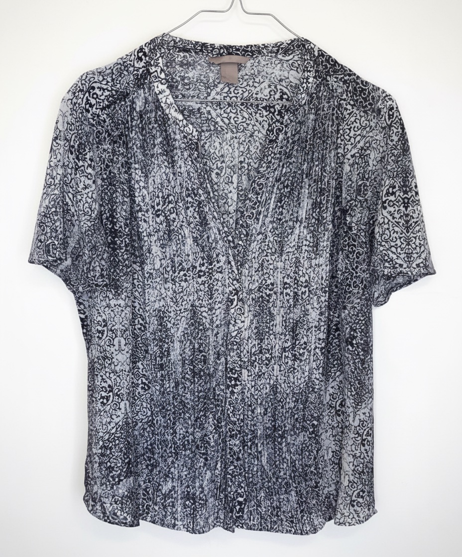 Blouse marine blanc T.44-48